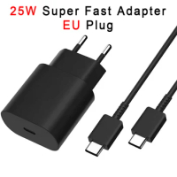 For Samsung 25W PD Super Fast Charger 1M Type C Power Adapter for Galaxy Z Flip Fold 5 4 3 2 S23 S24 Note 20 Ultra S21FE A80 A90