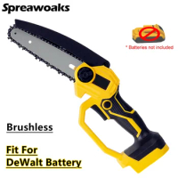Brushless Electric Chainsaw Cordless Chain Saw 6 Inch WoodworKing Pruning Garden Power Tools For Dewalt 18V 20V Battery