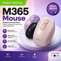 ROBOT M365 Mouse PINK Bluetooth Dual Mode + USB Receiver 2.4G Mouse