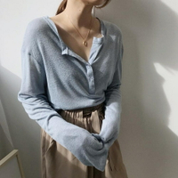 棉麻上衣 麻料棉麻上衣女韓國優質亞麻t寬鬆長袖T恤打底衫防曬微透薄款  都市時尚