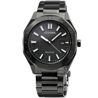【CITIZEN 星辰】星辰ECO DRIVE光動能鋼帶男錶-IP黑(BM7637-81H)