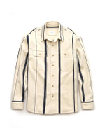 เสื้อเชิ้ตผู้ชาย OVERSIZED CSC HOOVER HERRINGBONE STRIPE WORK SHIRT สี ครีม
