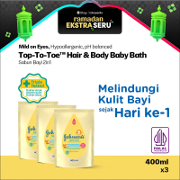 Ramadhan Berkah | JOHNSON'S Top-to-Toe Hair & Body Baby Bath 400 ml Refill - (PAKET ISI 3) -  Sabun 