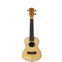 23 Inch Ukulele 4 String W/ Solid Spruce Top Zebrawood Back Mahogany Hawaii Guitar Concert New