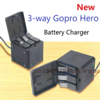 3-Way Battery Charger LED Charging Box Carry Case Battery Housing for GoPro Hero 5 6 7 8 Black Hero 6 5 Accessories Battery Case