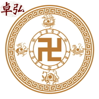 卓弘原創手機萬字符金屬貼紙手機貼裝飾四靈獸創意個性鏤空貼