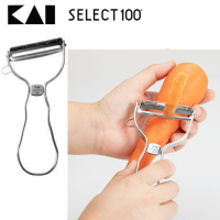 asdfkitty*貝印 304不鏽鋼刨刀/削皮刀/蔬果刮皮器 SELECT 100  日本正版商品