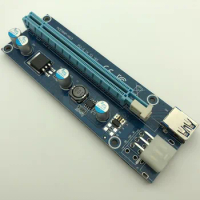 VER006C Riser Card PCI-E 1x to 16x PCI Express Riser USB 3.0 Cable SATA to 6Pin IDE Power Supply for BTC Mining Miner Antminer
