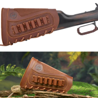 Padded Genuine Leather Rifle Cover Shotgun Buttstock For .357 .30-30 .30-06 .308 .22LR 12GA 16GA 20GA / Right Handed Gifts