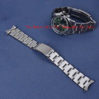 CARLYWET 20mm Silver Watch Band 316L Stainless Steel Strap Oyster Bracelet For Seiko Prospex Alpinist SPB115 117 121 123 209 210