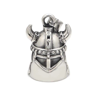 Free Shipping Punk 316L Stainless Steel Viking Ancient Warrior Helmet Guardian Bell Odin Nordic Pendant