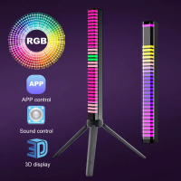 Lampu LED RGB Bar Strip Sound Rhythm Light USB APP 32 LED