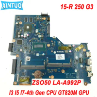 775394-001 775394-501 for HP Pavilion 15-R 250 G3 Laptop Motherboard ZSO50 LA-A992P with i3 i5 i7-4th Gen CPU GT820M GPU DDR3