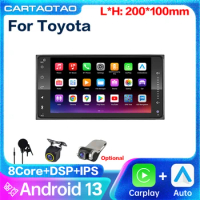 Android 13 Wireless Carplay Android auto Car Radio for Toyota Corolla Camry Vios Crown RAV4 GPS multimedia player 2din 4G DSP