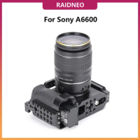 A6600 Camera Cage Rig for Sony A6600 Protective Frame Case with Cold Shoe Mount 1/4 Thread Holes for Microphone Flash Light
