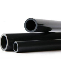 1pcs 50mm Outer Diameter PVC Tube Black Pipe Hard Duct Hollow Vessel Through Pass Column 100/150/200/300/400/500mm Long