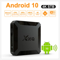 2GB 16GB TV Box Android 10.0 X96Q 4K Allwinner H313 Quad Core 2.4G Wifi Google Player Youtube Media Player X96 Smart Set Top Box