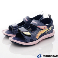★日本月星Moonstar機能童鞋閃電競速衝刺系列寬楦運動涼鞋款9135深藍(中大童段)