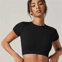Women Yoga Top Seamless Sport T Shirts Fitness Clothes Short Sleeve Yoga Shirt Gym Top Running Activ