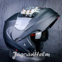 INK HELM TOP GEAR 5.0 SOLID BLACK DOFF | MODULAR DOUBLE VISOR M