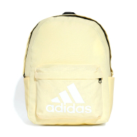 【adidas 愛迪達】CLSC Bos 鵝黃色 運動 休閒 經典款 書包 Logo 後背包 雙肩 兩側口袋 後背包 JF0673