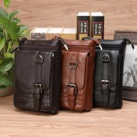 Tas Pria Multifungsi Cheer Soul 2262 Bahan Kulit Asli Bisa jadi Selempang Bahu Cantol Pinggang Celan