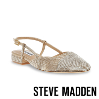 STEVE MADDEN-BELINDA-R 鑽面繞踝粗低跟鞋-銀色
