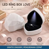 OFS - Kotak Cincin Box Love | Cincin Tempat Perhiasan Mini | Jewelry Box Ring LED Light | Tempat Cin