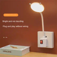 Plug In Desk Lamps LED Night Light Bedroom Bedside Lamp Student Dormitory Reading Desk Lamp Flexible Study Reading Book Lighting