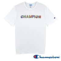 【Champion】官方直營-彩色LOGO印花短袖TEE上衣-男(白色)