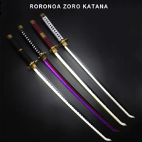 Roronoa Zoro Katana 41"/104cm Light Up Sword Anime Character Toy Sword Sandai kitetsu Enma Purple with Belt and Sword Holder