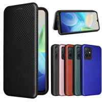 Leather Case For Sony Xperia 1 iv Flip Case Card Slot Holder Carbon Fiber Phone Case For Sony Xperia 10 iv ACE III Case Cover