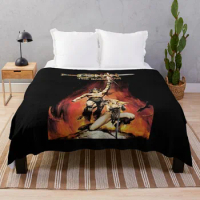 Conan the Barbarian by Arnold Schwarzenegger Movie Poster Throw Blanket Luxury St Blanket Travel Blanket