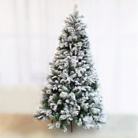 1.5米雪花圣誕樹pe松針PVC落雪加密裸樹裝飾擺件盆栽樣品處理清倉