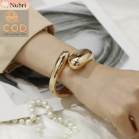 Nubri COD Mewah Dubai Gelang Tangan Titanium Lapis Emas Gelang Wanita Gelang Lebar Pertunangan Mudah