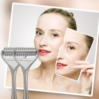 Zinc Alloy Microneedle Massager Roller Facial Wrinkle Remover Manual Micropin Skincare Beauty Tool Device Dermaroller for Face