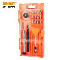JAKEMY JM-8144 Portable DIY Repair Tool with Mini Screwdriver Suction Cup Crowbar Tweezers Stainless Driver Bits for Iphone