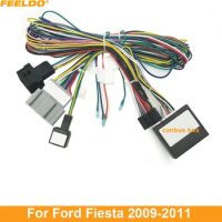 FEELDO Car Audio Radio DVD Android 16PIN Power Cable Adapter With Canbus Box For Ford Fiesta Power Wiring Harness