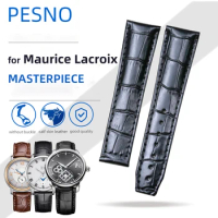 PESNO Compatible with Maurice Lacroix MASTERPIECE Les Classiques Calf Skin Leather Watch Bands Men Watch Accessories 20mm21mm