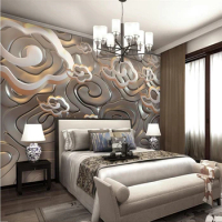 wellyu New Chinese embossed clouds mood mood murals backdrop custom large fresco green wallpaper papel de parede