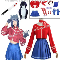 Game MiSide Crazy Mita Cosplay Costume Set Wig Role Play Main Yandere Mita Cosplay Costume Women Gir