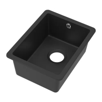 KILSVIKEN 嵌入式單槽水槽, 黑色 石英混合物, 36x46 公分