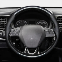 Customized Car Steering Wheel Cover Carbon Fiber For Mitsubishi ASX Mirage 2016-2019 Outlander 2015-2019 Eclipse 2017-2019