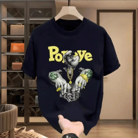 100% katun | Dukungan cod | Kaus grafis Popeye uniseks-kemeja kasual gaya kartun untuk pria dan wani