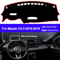 2 Layers Car Inner Dashboard Cover For Mazda CX-3 CX3 2016 2017 2018 2019 Dashmat Pad Carpet Dash Mat Sun Shade Pad Car Styling