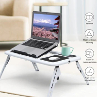 Foldable Laptop Stand USB interface, Adjustable Laptop Riser Stand, Portable Laptop Holder Cooling Stand