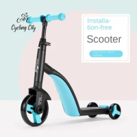Children's Scooters Balance Bikes Tricycles Three In One Baby Scooters Skateboards Roller Coasters Three Colors 1-6 Years Old