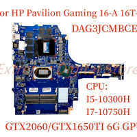 For HP Pavilion Gaming 16-A 16T-A laptop motherboard DAG3JCMBCE0 with CPU: I5 I7-10TH GPU: GTX2060/GTX1650TI 6G 100% Tested Full