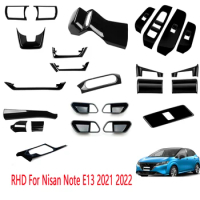 For Nissan NOTE E13 2020-2023 ABS Black Color Interior Accessories Center Console Gear Armrest Box Panel Cover Trim Accessories