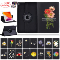 For Apple IPad 2 3 4 5 6th 9.7"/iPad 8 9th 10.2"/Mini 4/5/Flower Rotating Stand Tablet Leather Cover Case